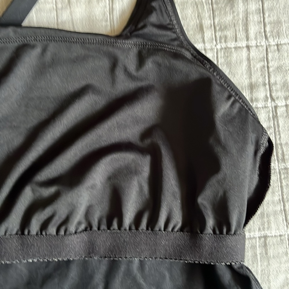 NWOT Lands’ End Women's Square Neck Tankini Swimsuit Top, Black, Large 14-16 - Picture 4 of 4